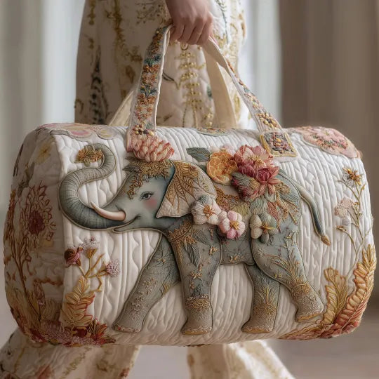Bolso duffle acolchado — Elefantes en Manada