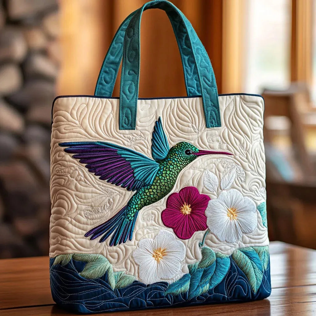 Cartera Tote Acolchada Flor Blanca