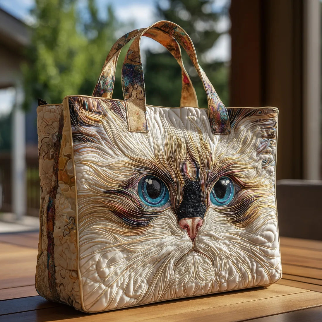 Cartera — Gato Blanco con Ojos Azules