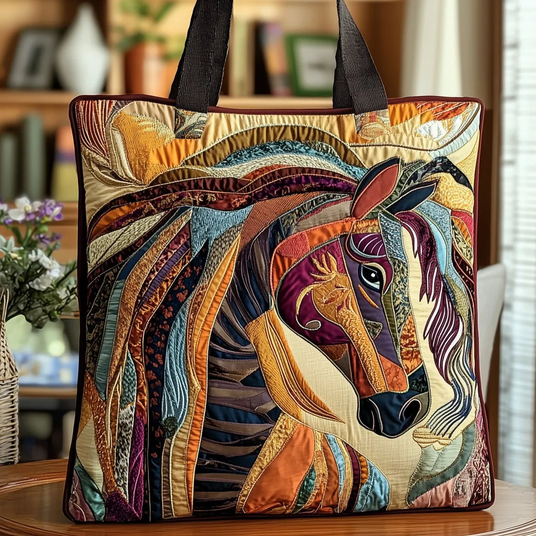 Cartera — Caballo en Mosaico Multicolor