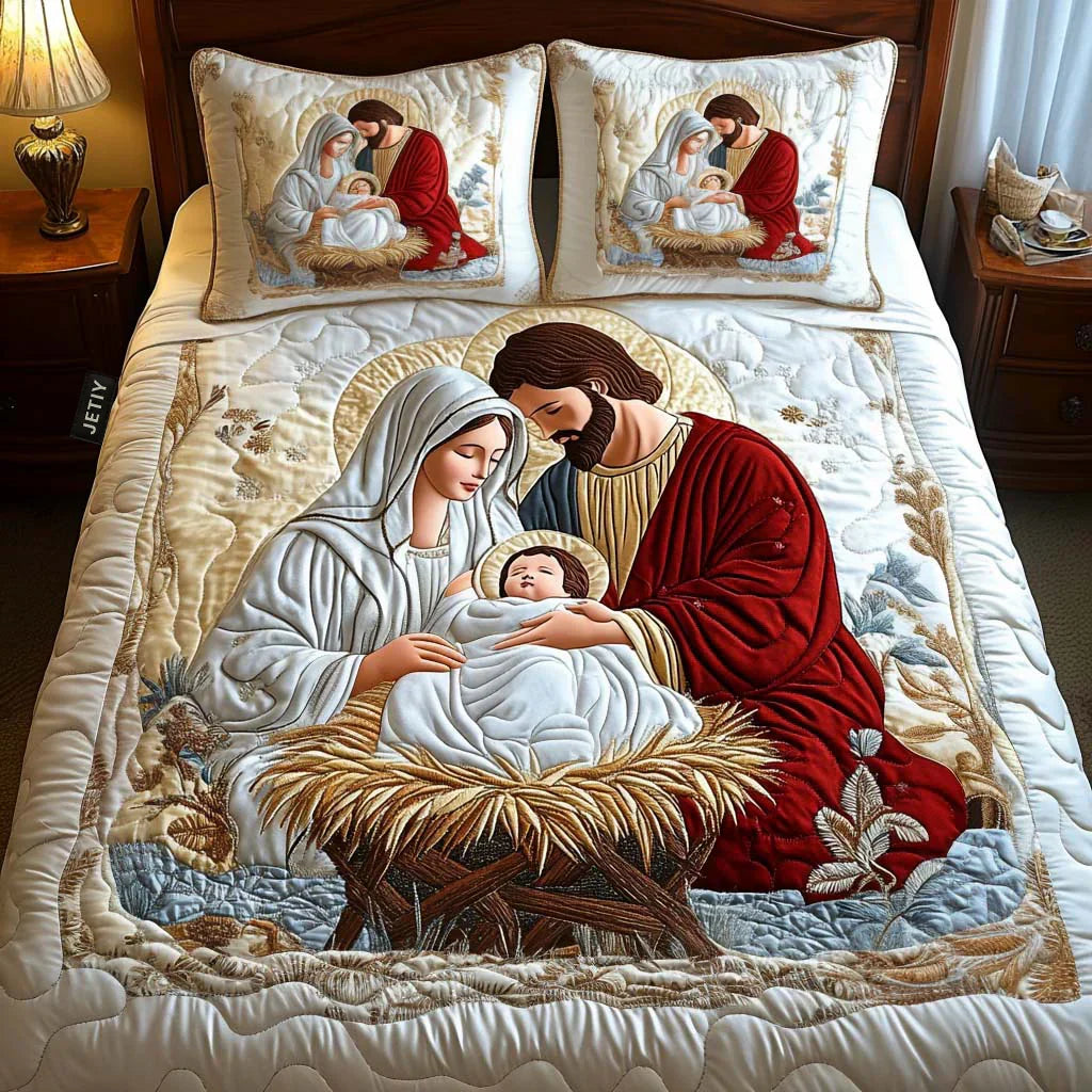 Juego de ropa de cama acolchada de 3 piezas — Bendición Radiante