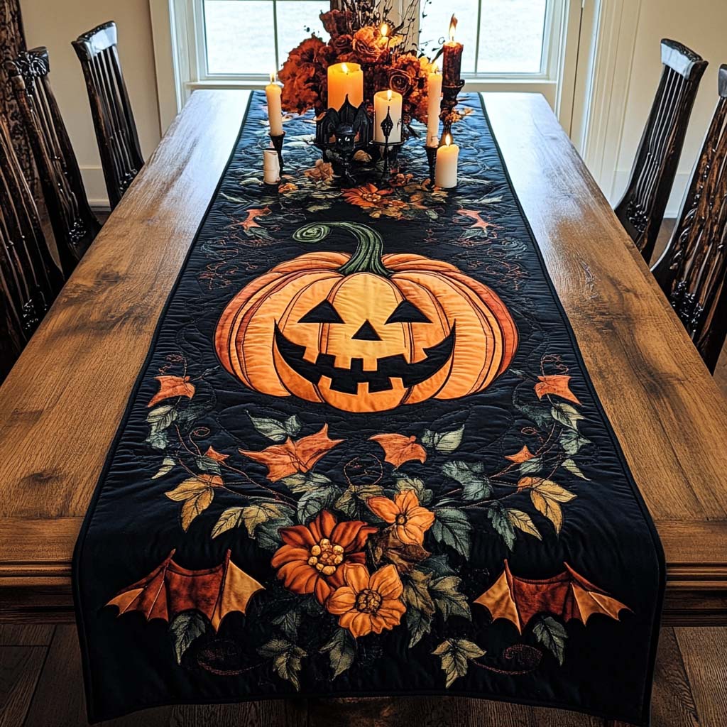 Camino de mesa acolchado — Alegría de Halloween