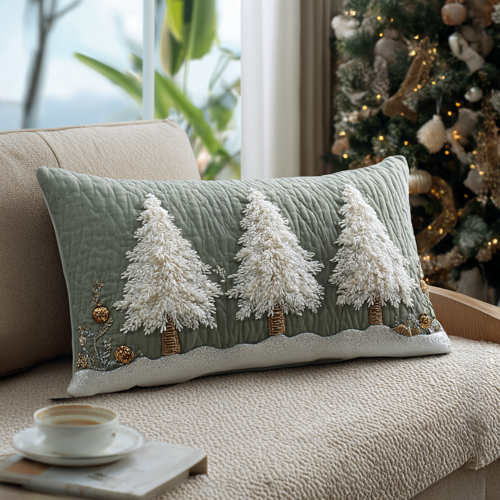 Funda de Almohada Acolchada Pines Helados
