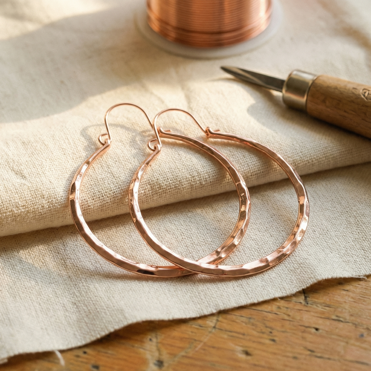 Aros de cobre de sauce