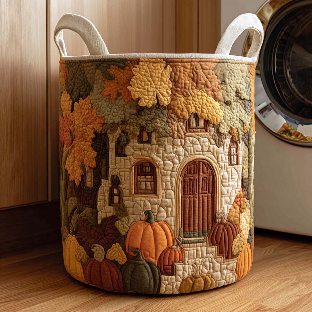 Canasto de ropa acolchado — Danza de Hojas de Otoño