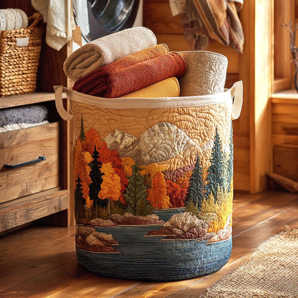 Canasto de ropa acolchado — Río de Otoño