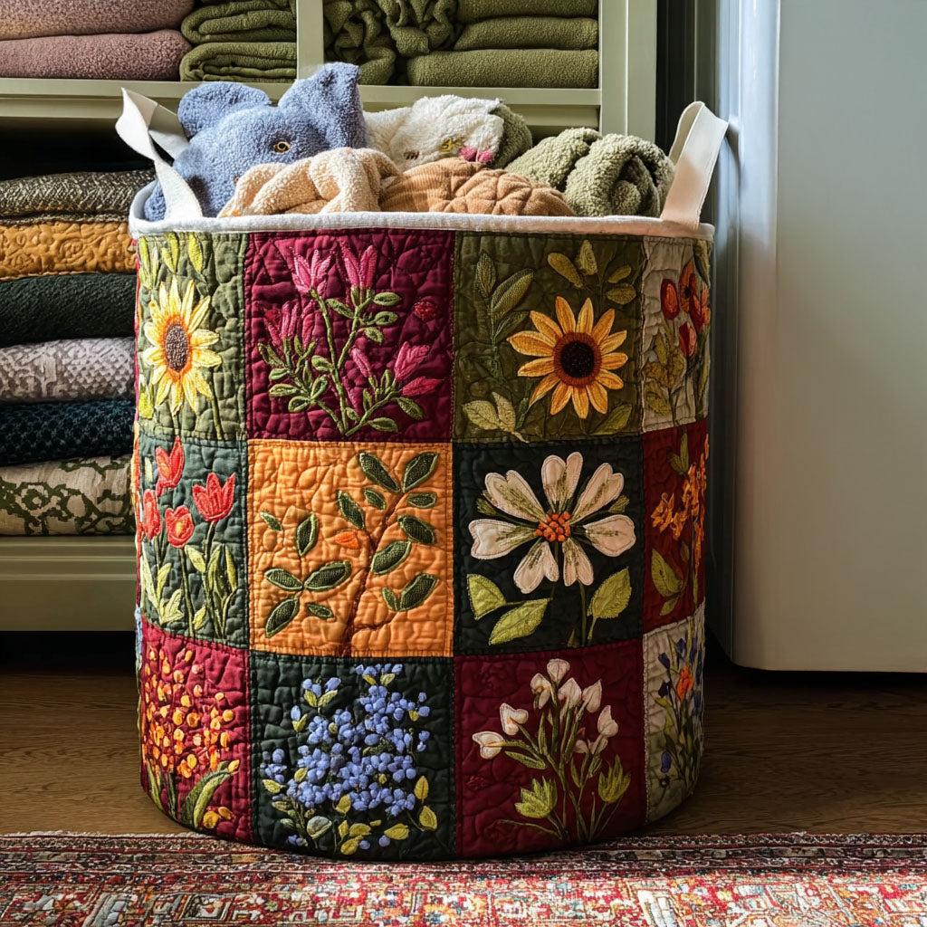 Canasto de ropa acolchado — Brillo en Flor