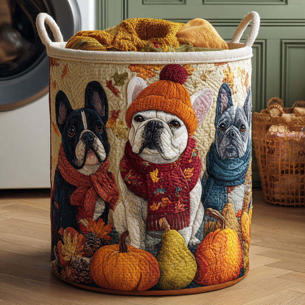 Canasto de ropa acolchado — Trío de Bulldogs