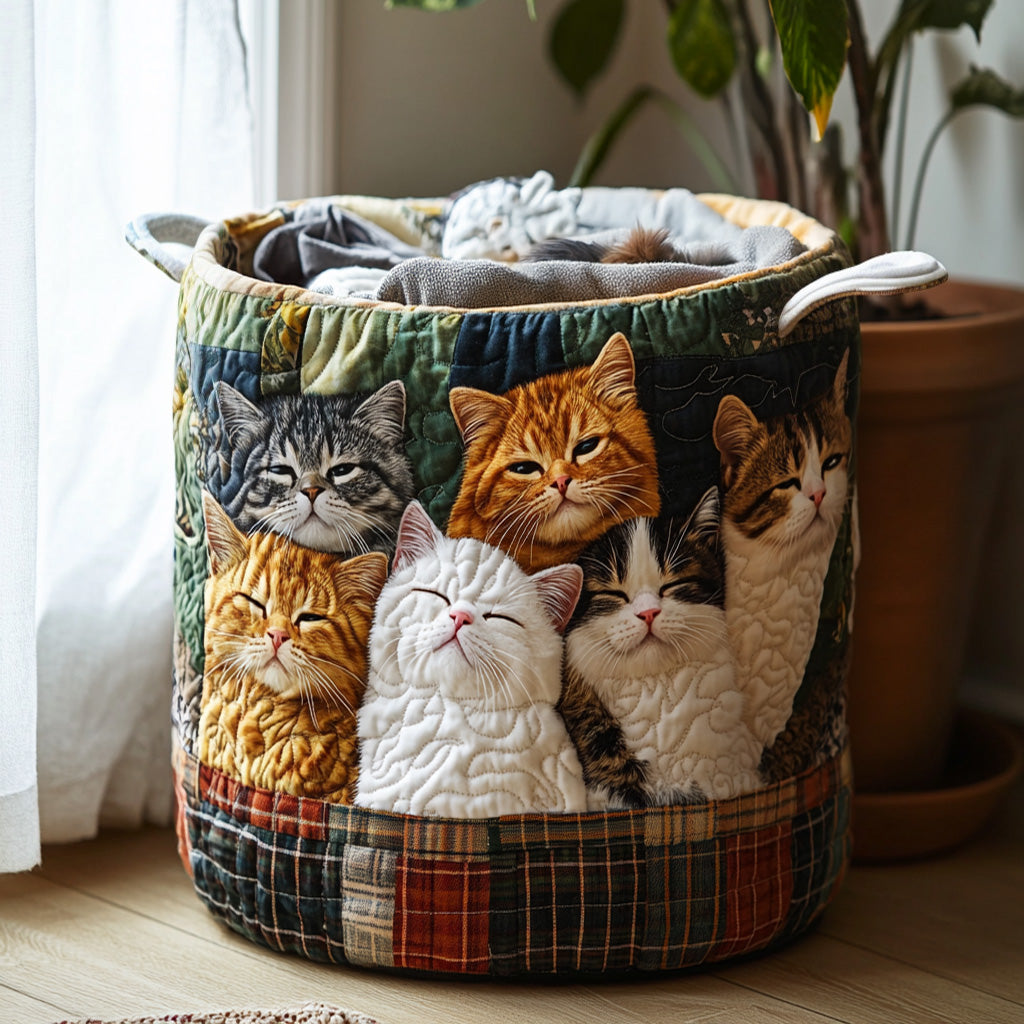 Canasto de ropa acolchado — Bigotes Felices