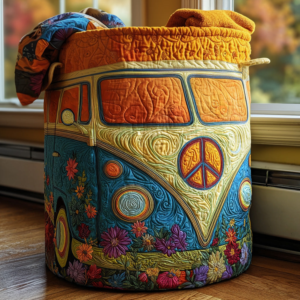Canasto de ropa acolchado — Combi Hippie