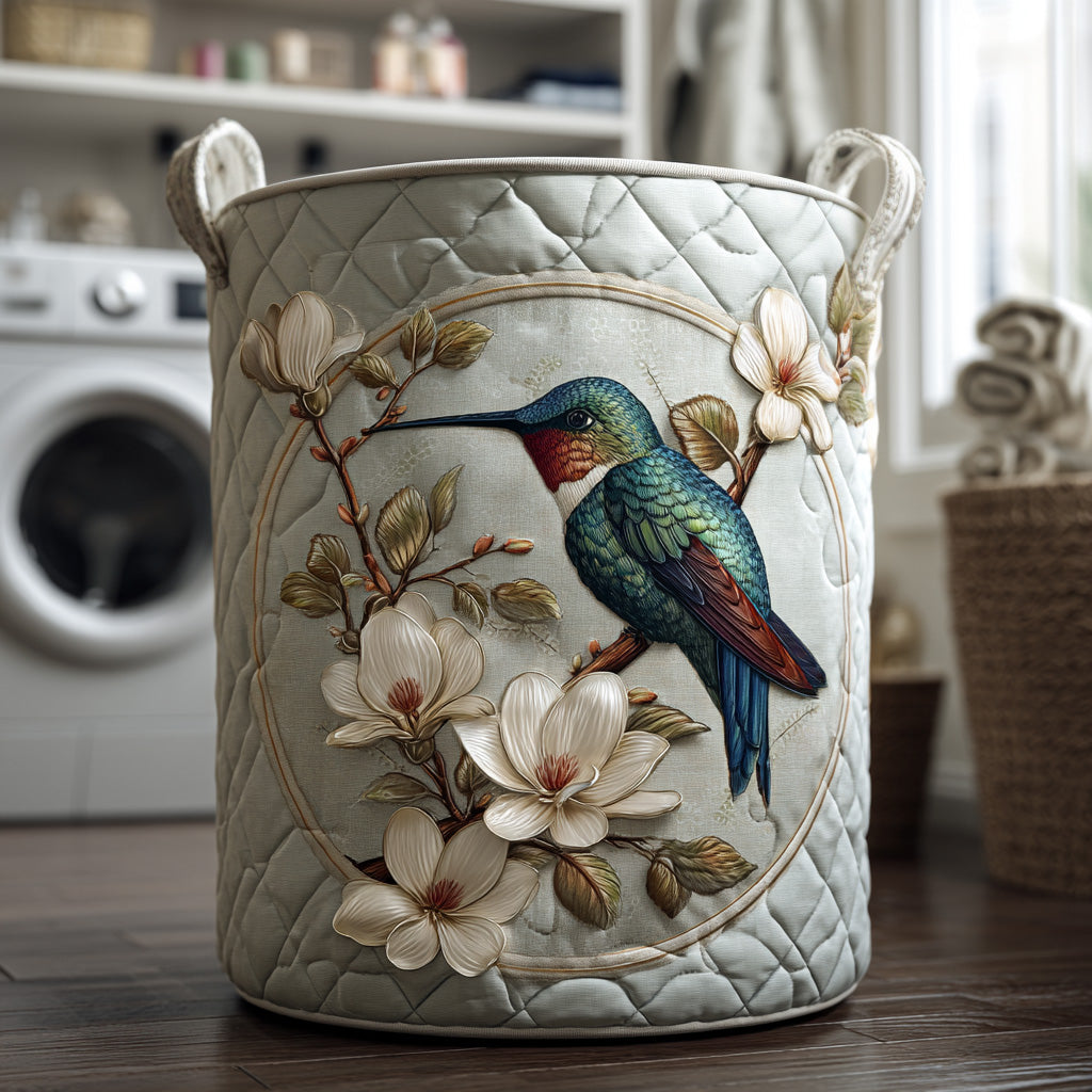 Canasto de ropa acolchado — Encaje de Colibríes