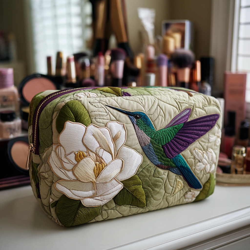 Neceser acolchado — Pradera de Colibríes