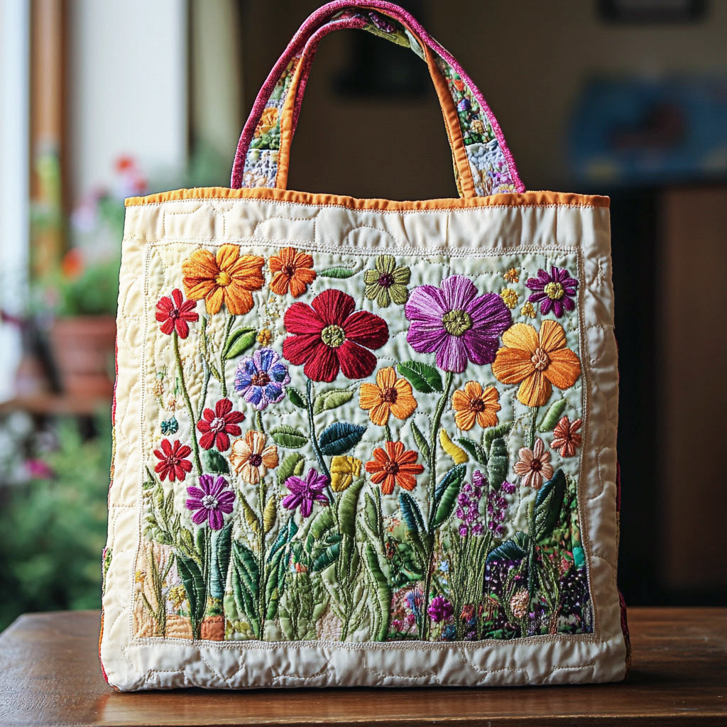 Bolso tote acolchado — Flores Silvestres