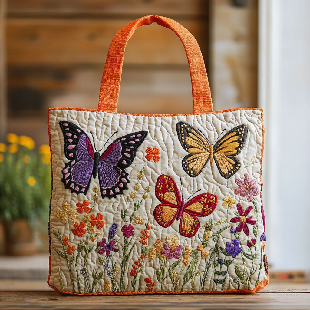 Bolso tote acolchado — Mariposas en el Jardín