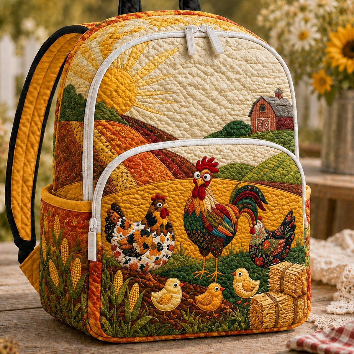 Mochila acolchada — Gallinas en la Granja