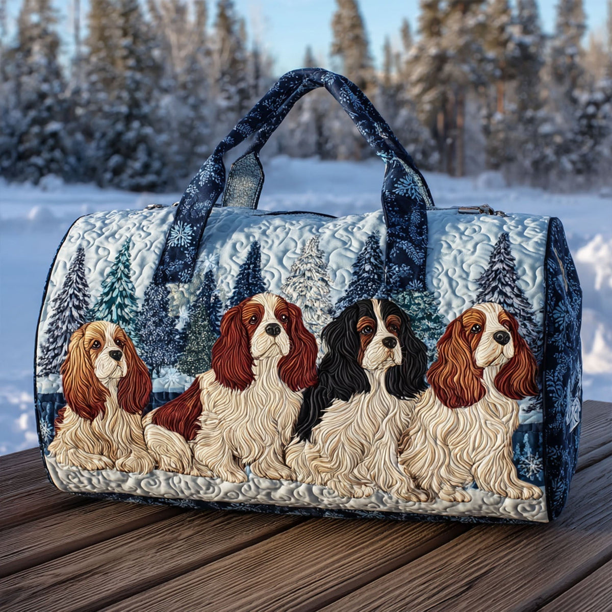 Bolso duffle acolchado — Cavalier en el Bosque de Invierno