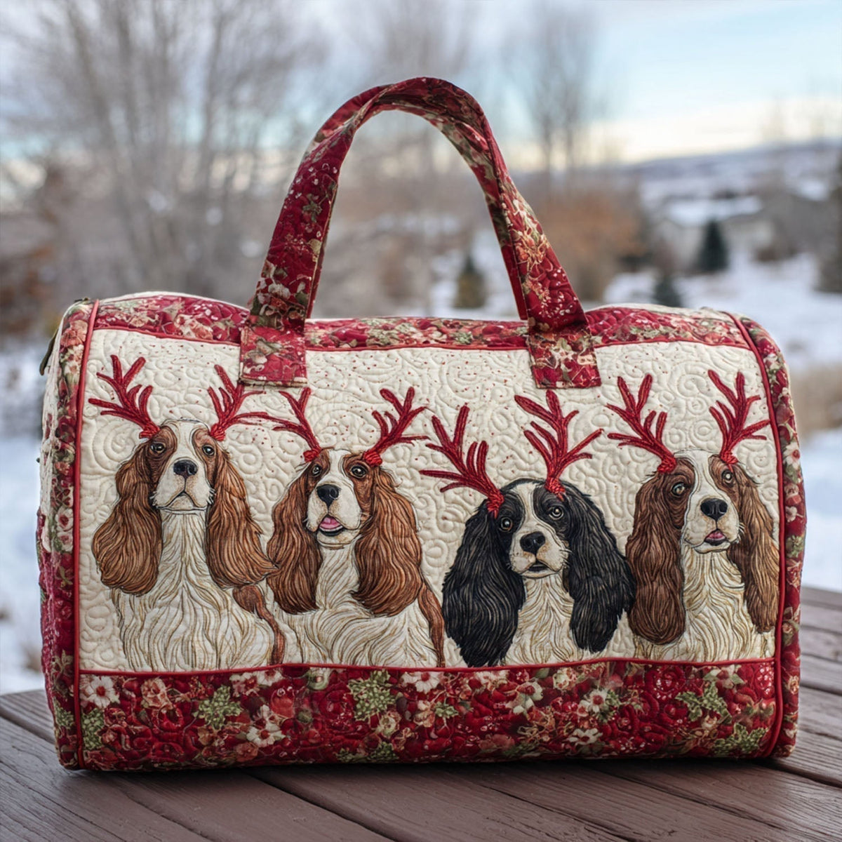 Bolso duffle acolchado — Cavalier con Astas de Ciervo