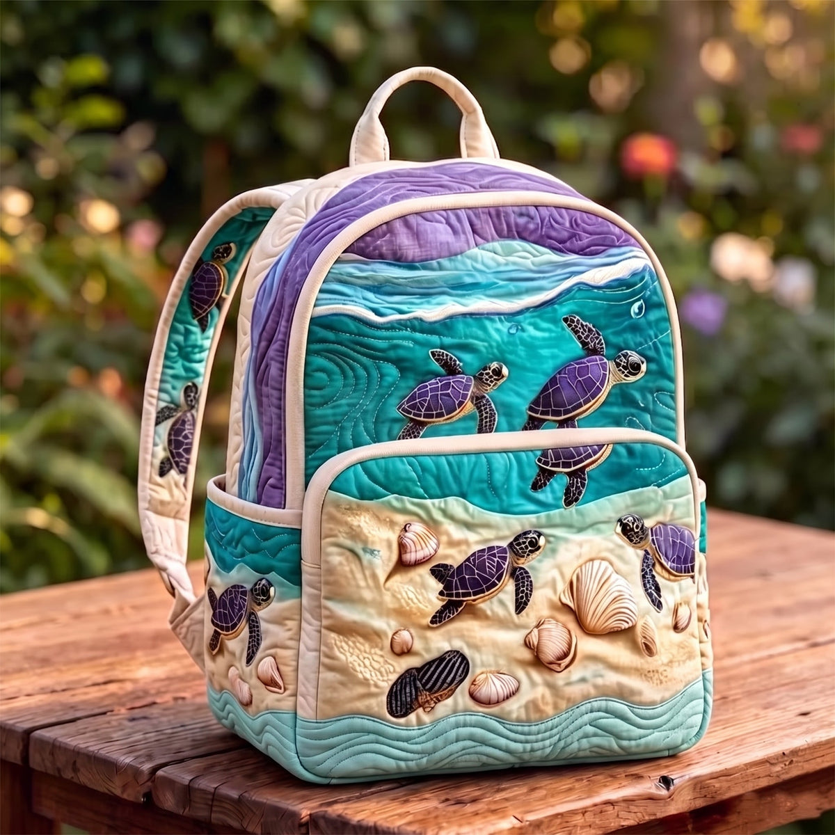 Mochila acolchada — Tortugas Marinas en la Playa Dorada