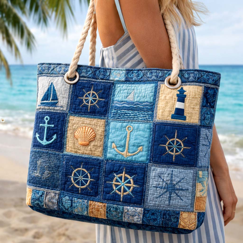 Bolso de playa artesanal — Azul Marino