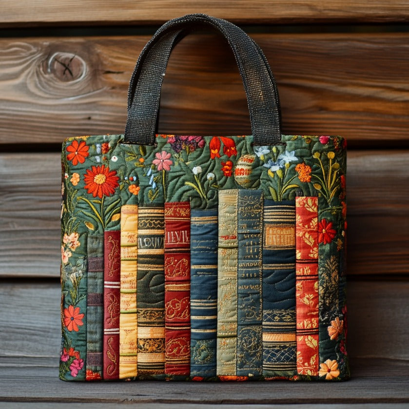 Bolso tote acolchado — Libros y Flores