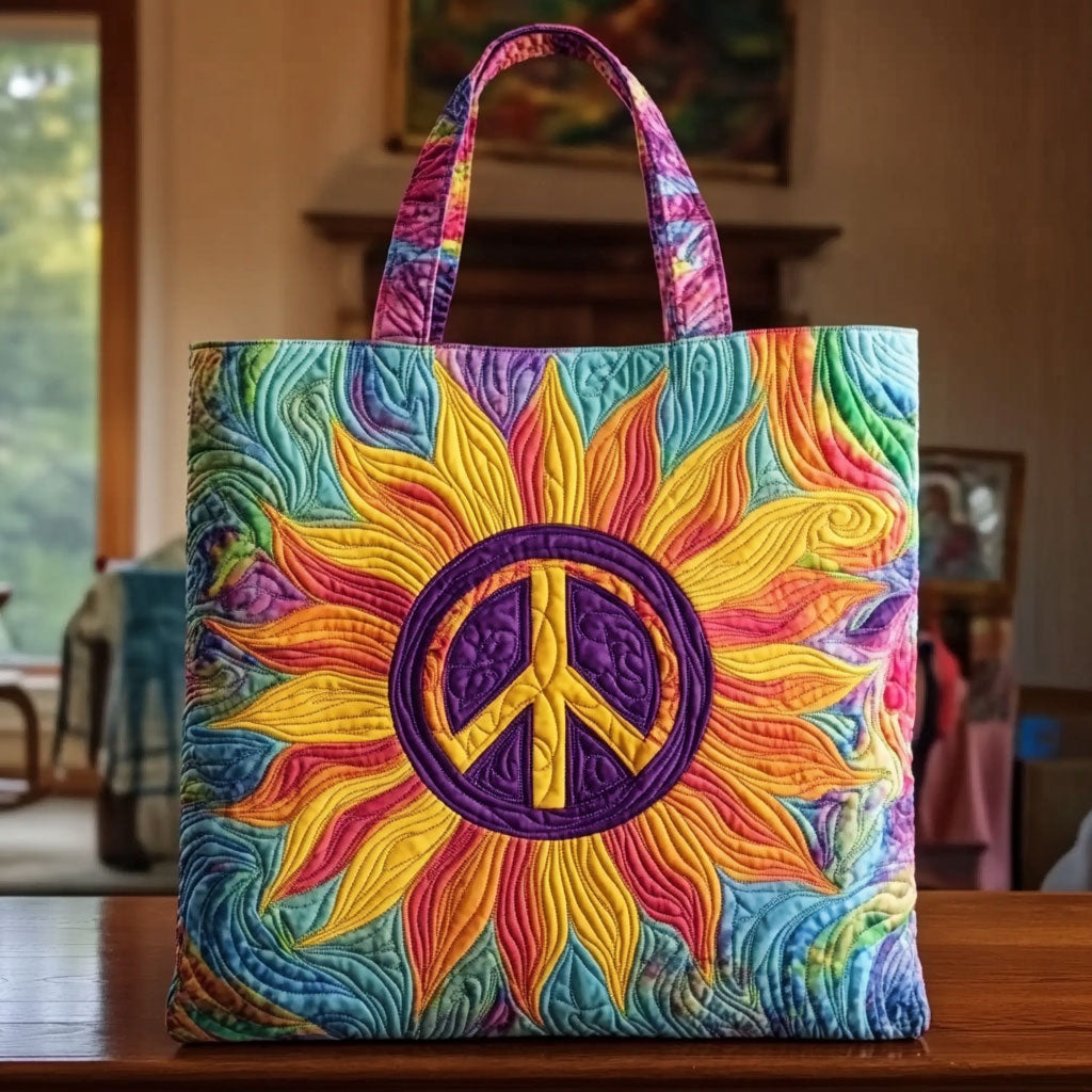 Bolso tote acolchado — Girasol de la Paz Radiante