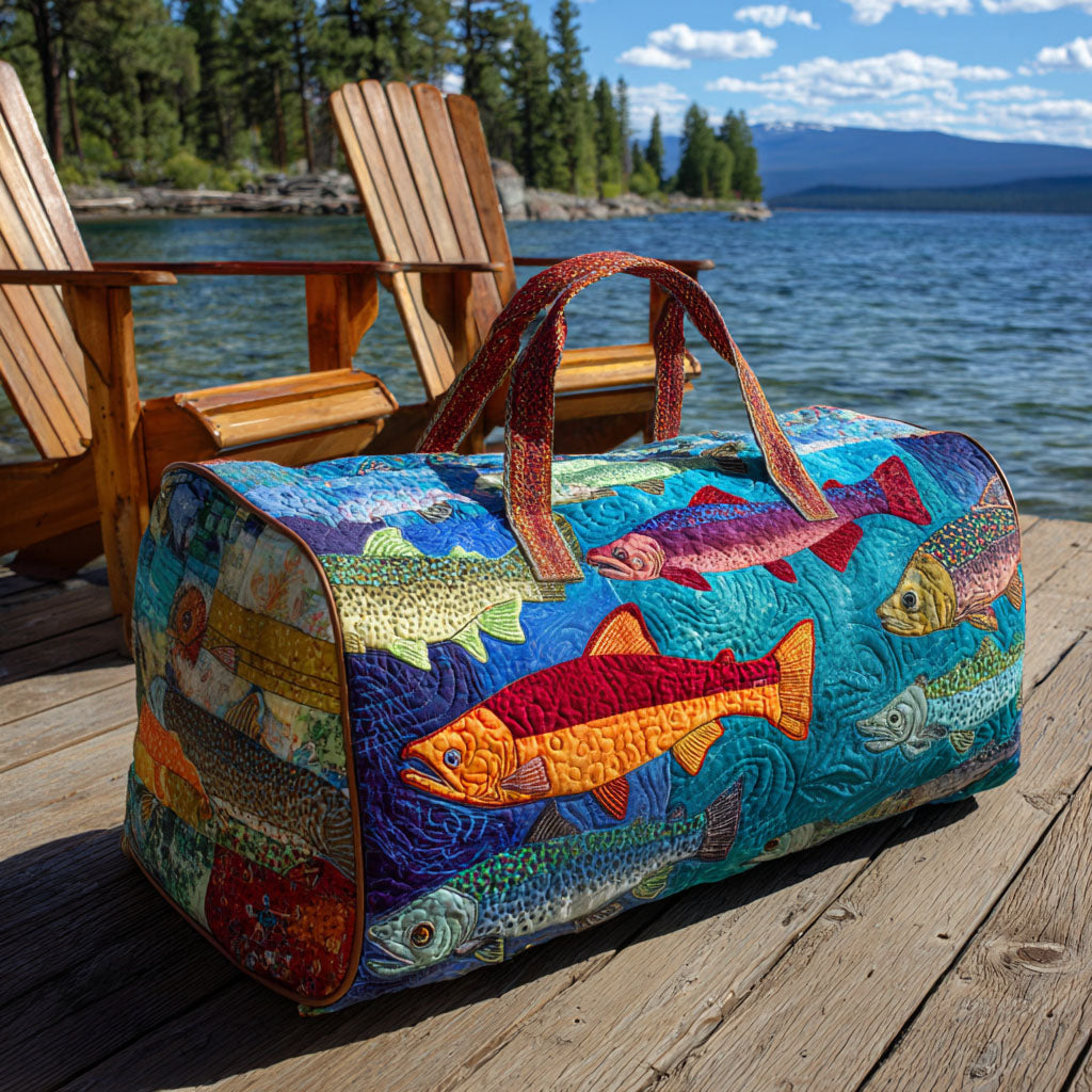 Bolso duffle acolchado — Peces en la Corriente
