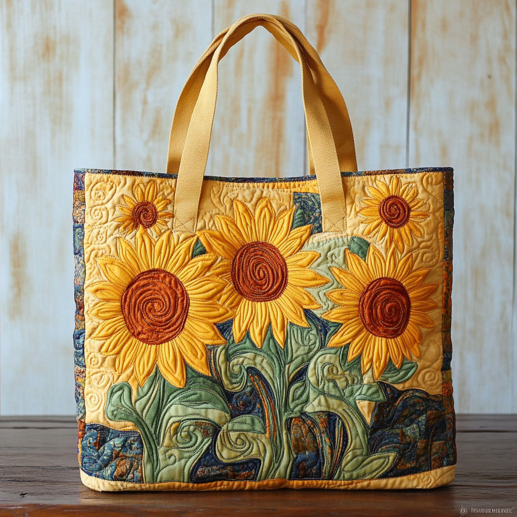 Bolso tote acolchado — Campo de Girasoles
