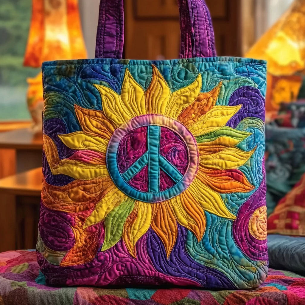 Bolso tote acolchado — Girasol Sereno