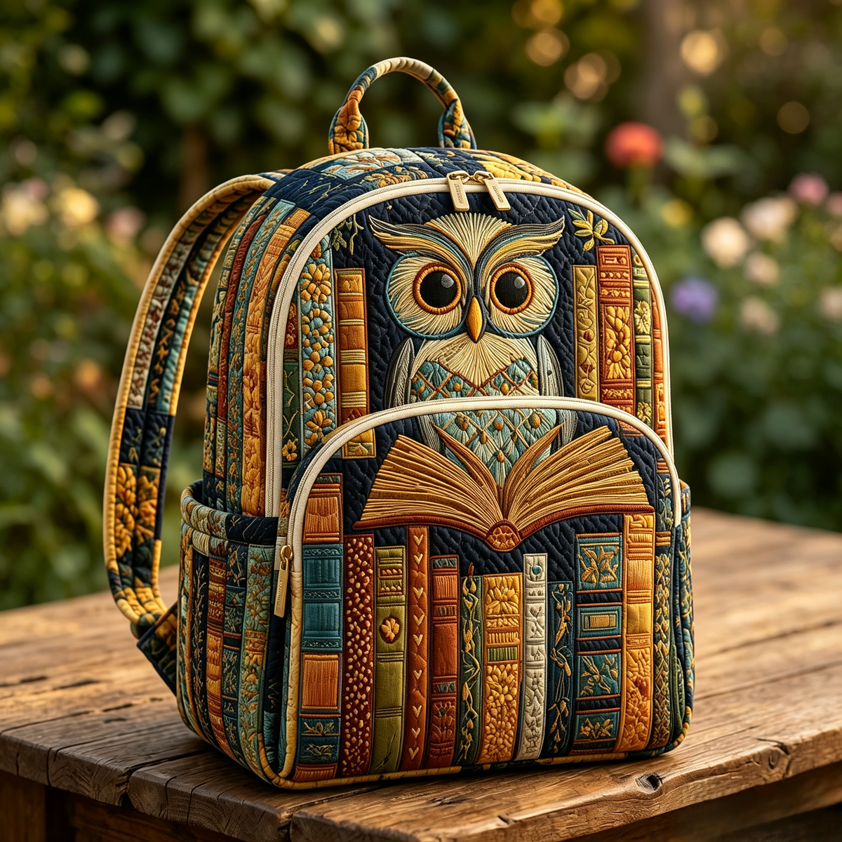 Mochila acolchada — Búho y Libros