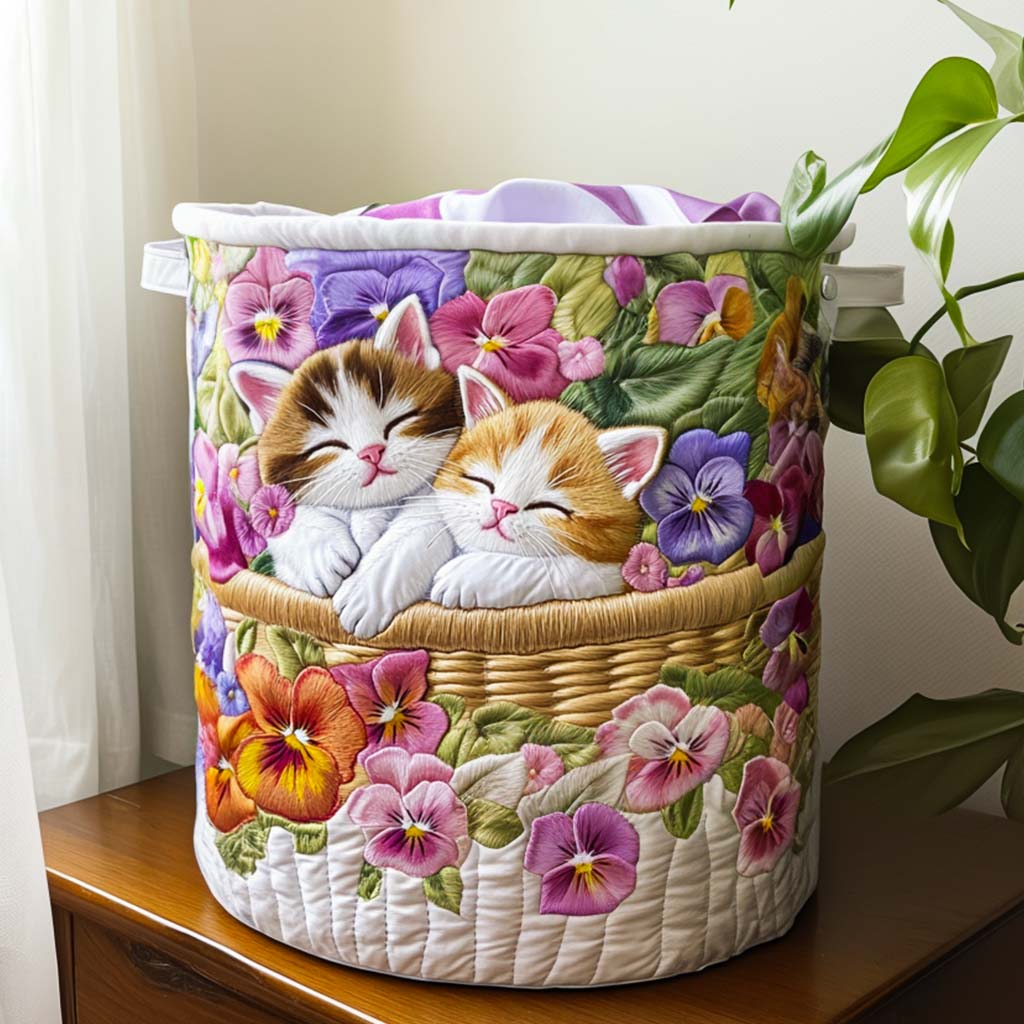 Canasto de ropa acolchado — Caos de Gatitos