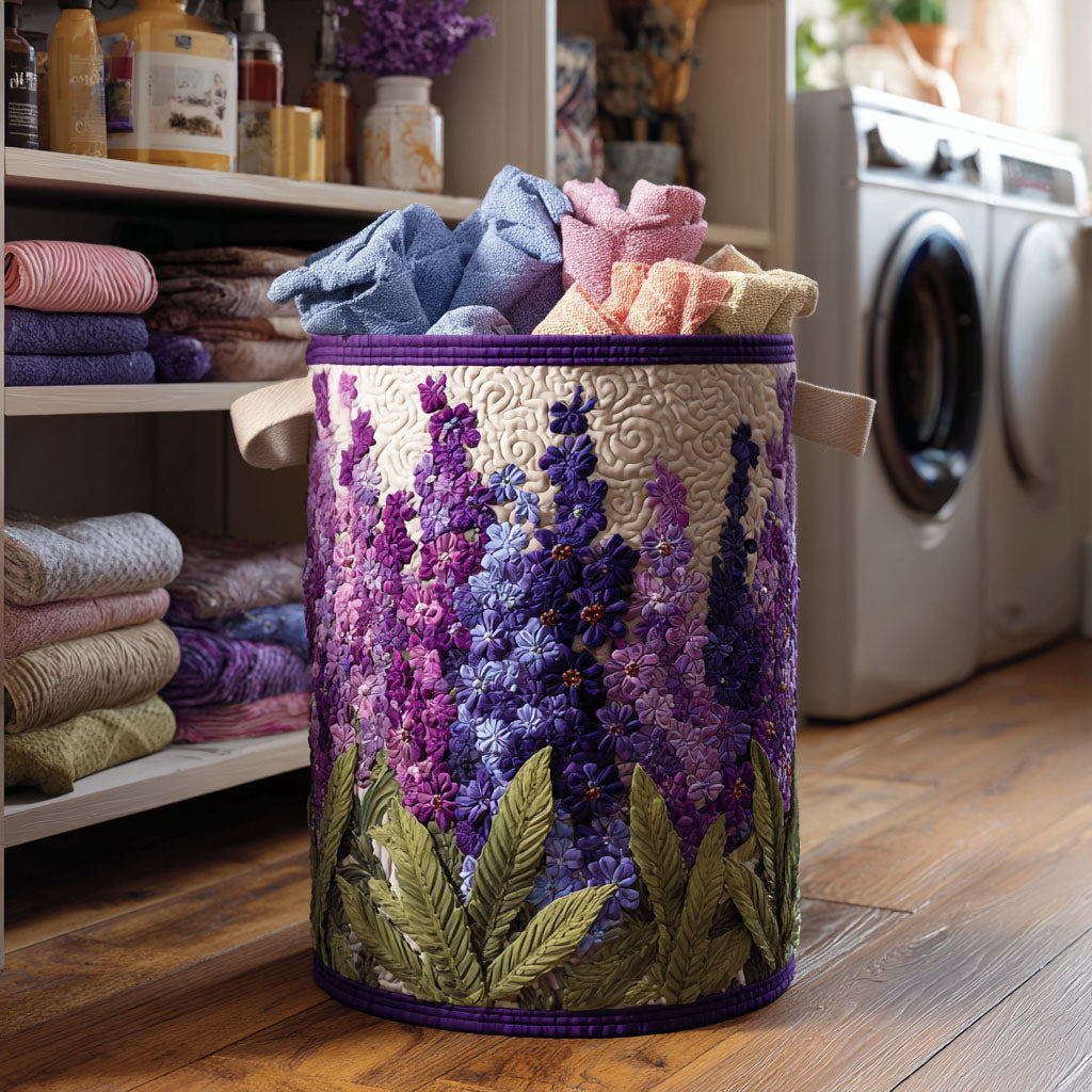 Canasto de ropa acolchado — Sueño de Lavanda