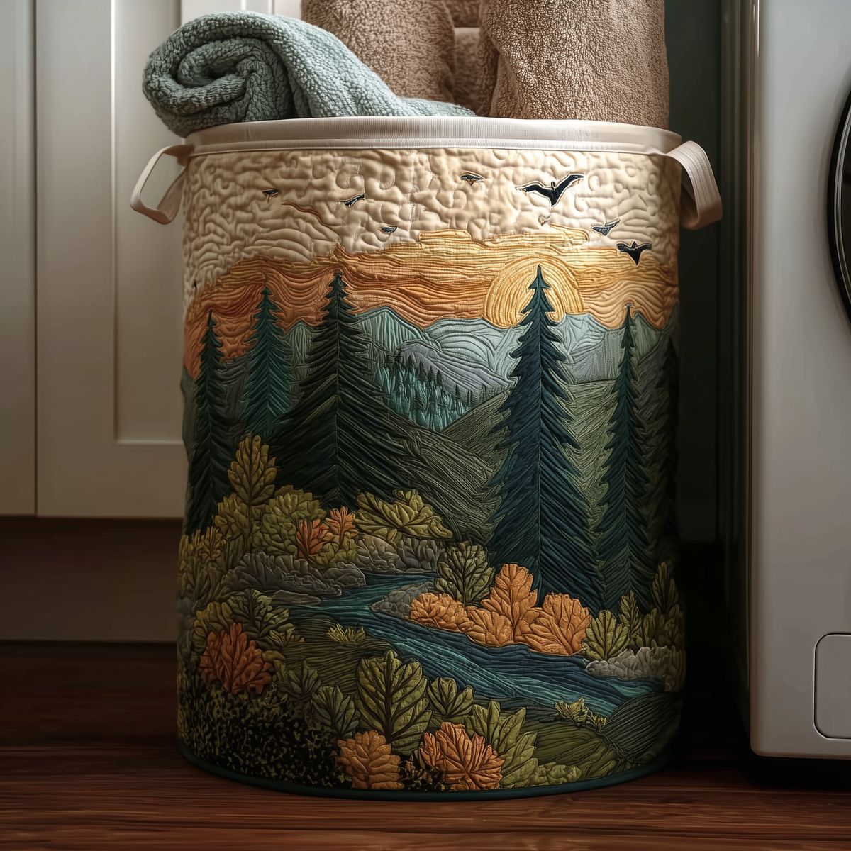 Canasto de ropa acolchado — Pinos Serenos
