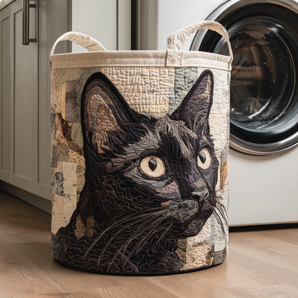Canasto de ropa acolchado — Gato Negro Rústico