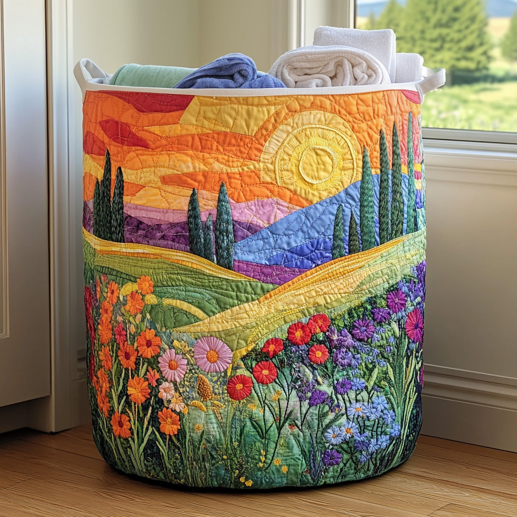 Canasto de ropa acolchado — Pradera de Primavera II