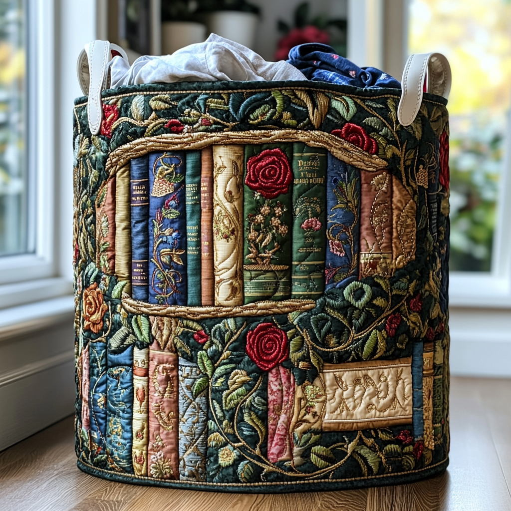 Canasto de ropa acolchado — Biblioteca Vintage