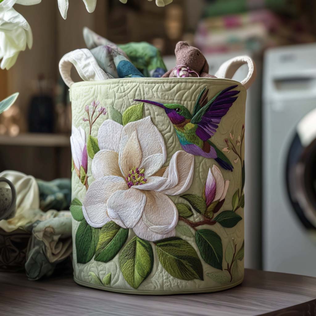 Canasto de ropa acolchado — Vuelo Fantástico del Colibrí