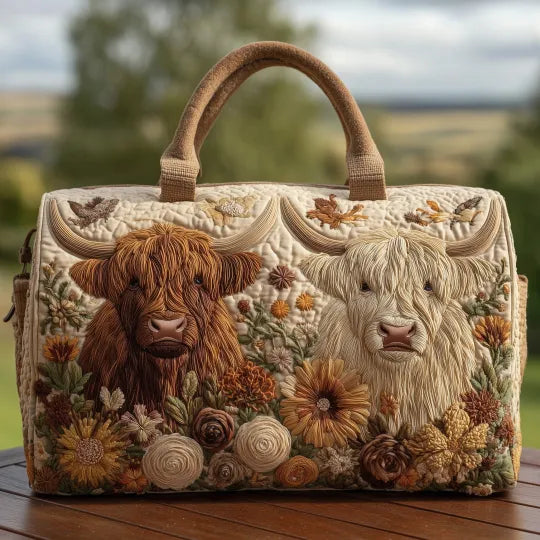 Bolso duffle acolchado — Vaca de las Tierras Altas