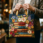 Cartera — Impresión Floral y Libros