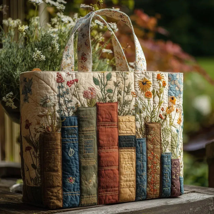 Cartera acolchada — Libros y Flores