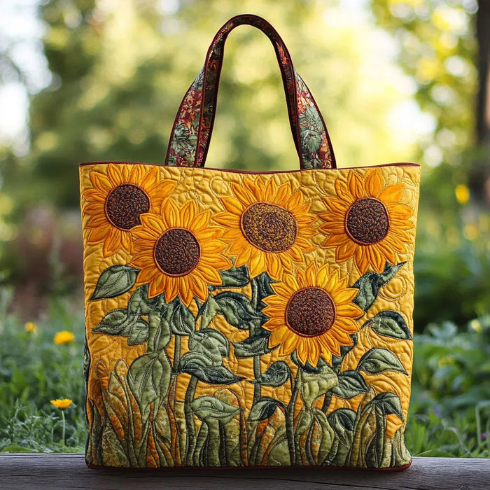 Cartera Clásica Acolchada — Girasoles