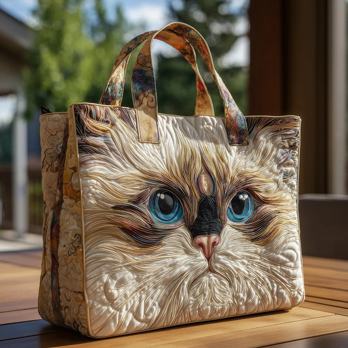 Cartera — Gato Blanco con Ojos Azules
