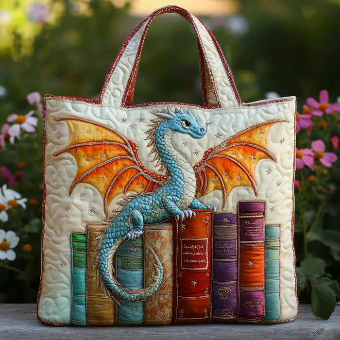 Cartera acolchada — Dragón Esmeralda Guardián de los Libros