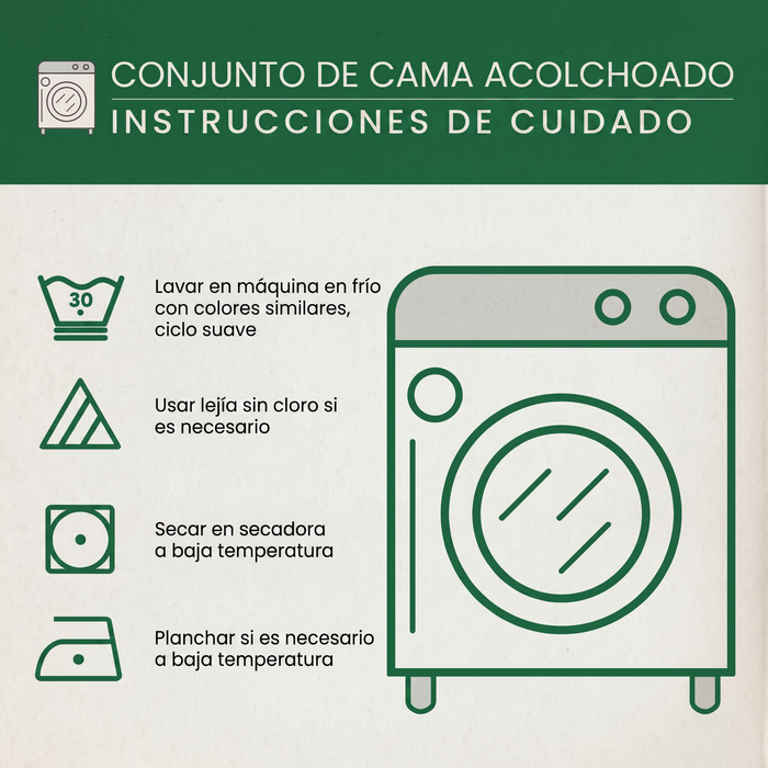 Conjunto de ropa de cama acolchada de 3 piezas — Refugio de Aves