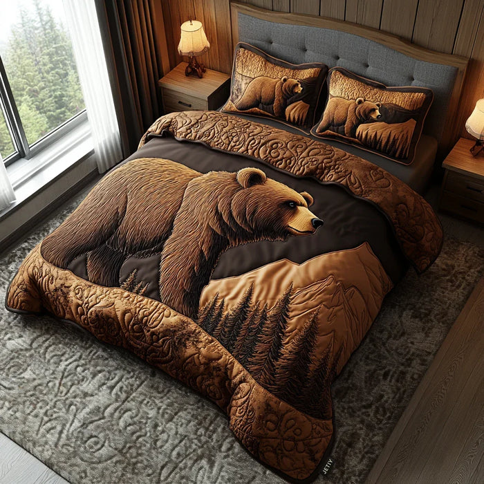 Conjunto de ropa de cama acolchada de 3 piezas — Animales del Bosque