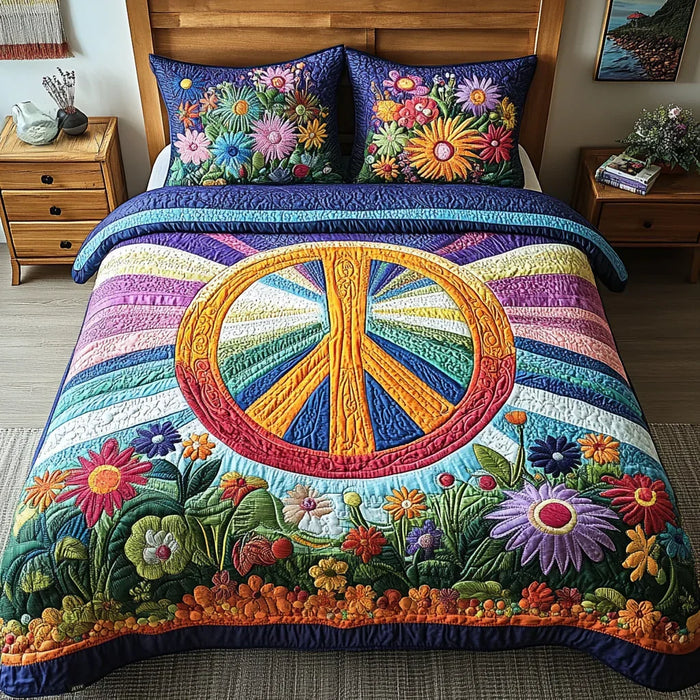 Conjunto de ropa de cama acolchada de 3 piezas — Sueños Tie-Dye
