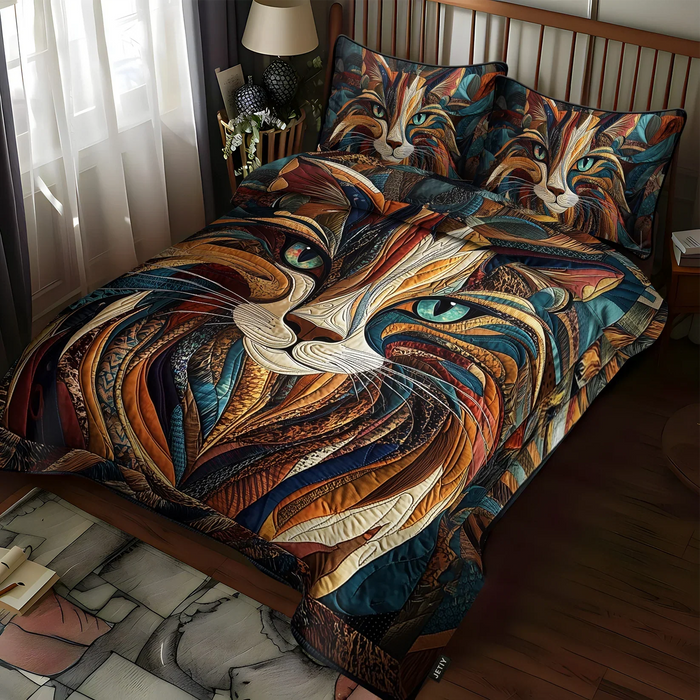 Conjunto de ropa de cama acolchada de 3 piezas — Ronroneos y Manchas
