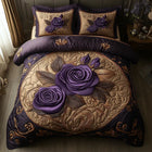 Conjunto de ropa de cama acolchada de 3 piezas — Rosa Púrpura