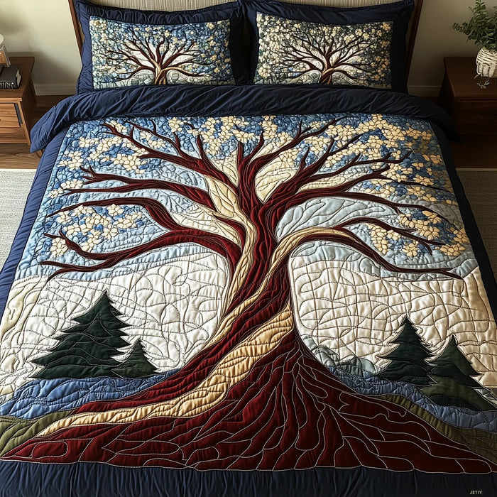 Conjunto de ropa de cama acolchada de 3 piezas — Armonía del Bosque