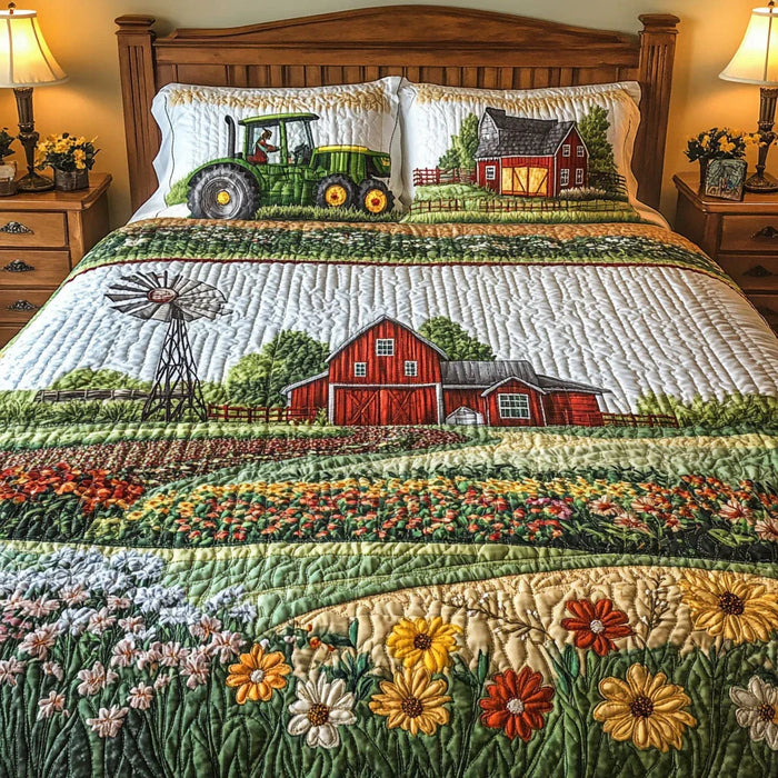 Conjunto de ropa de cama acolchada de 3 piezas — Granja Feliz