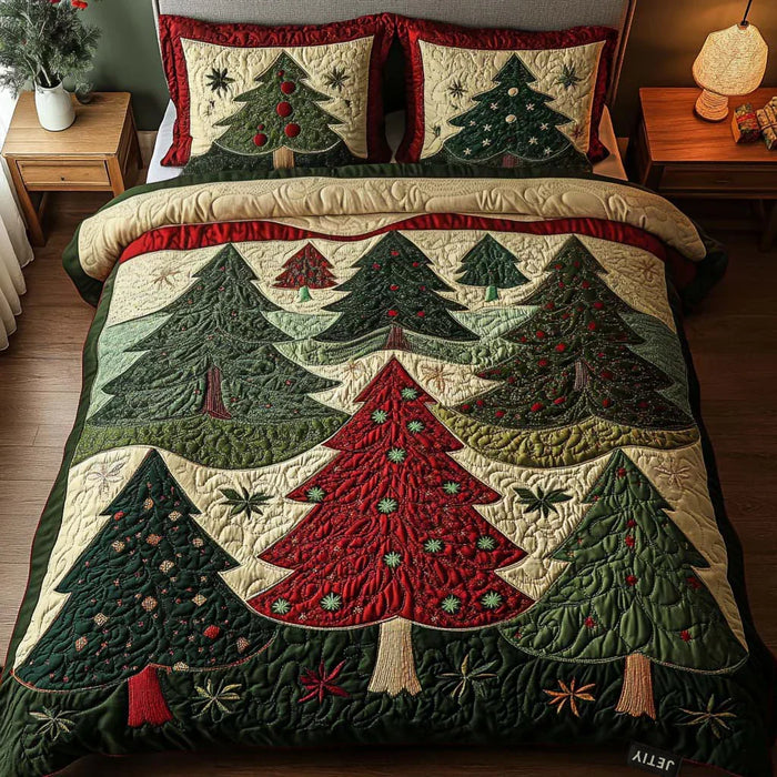 Conjunto de ropa de cama acolchada de 3 piezas — Bosque de la alegría